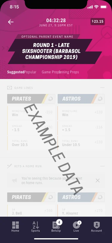 Before: agency tournament page with a long golf round name