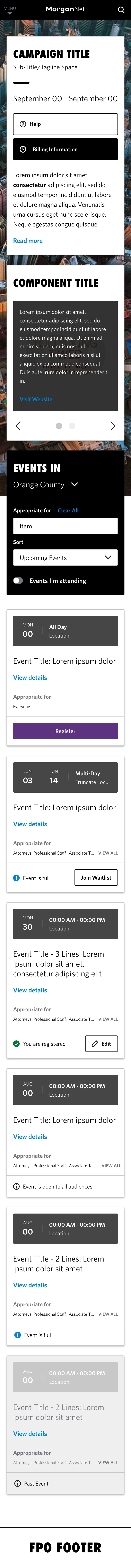 Impact Week landing page on mobile