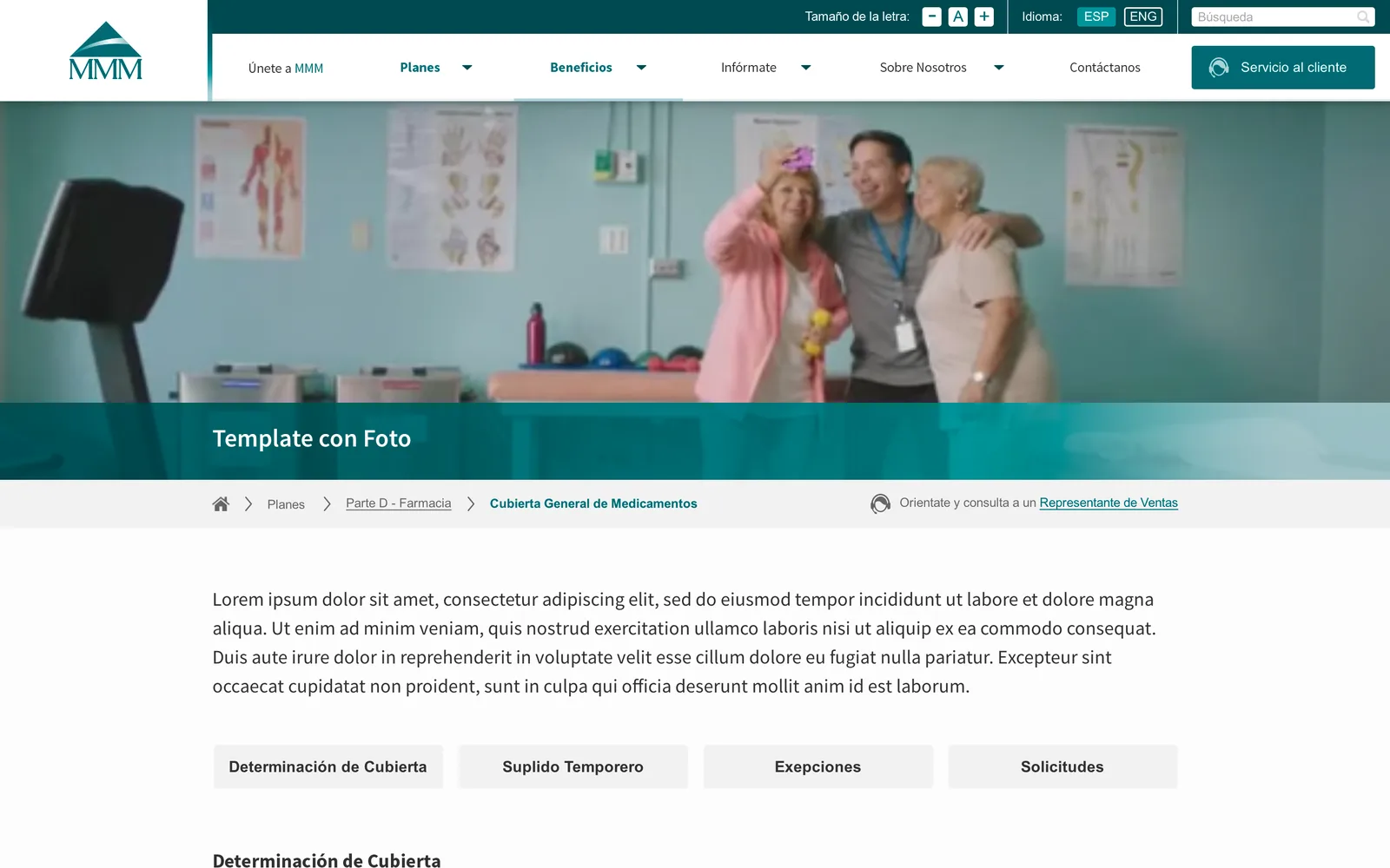 Content page with hero image on desktop