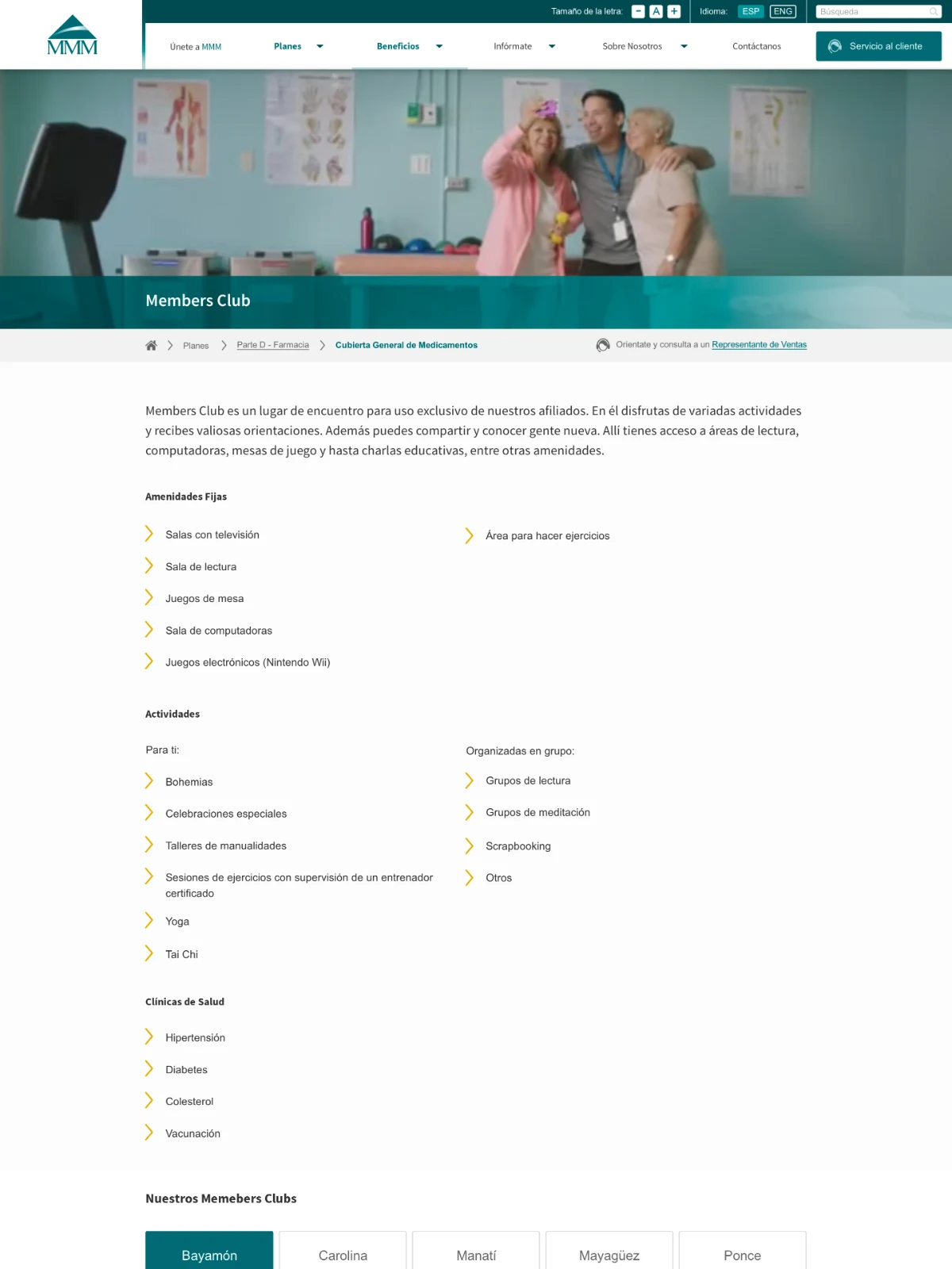 Members Club page