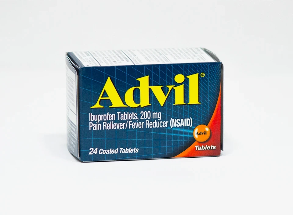 Studio photo of Advil coated tablets