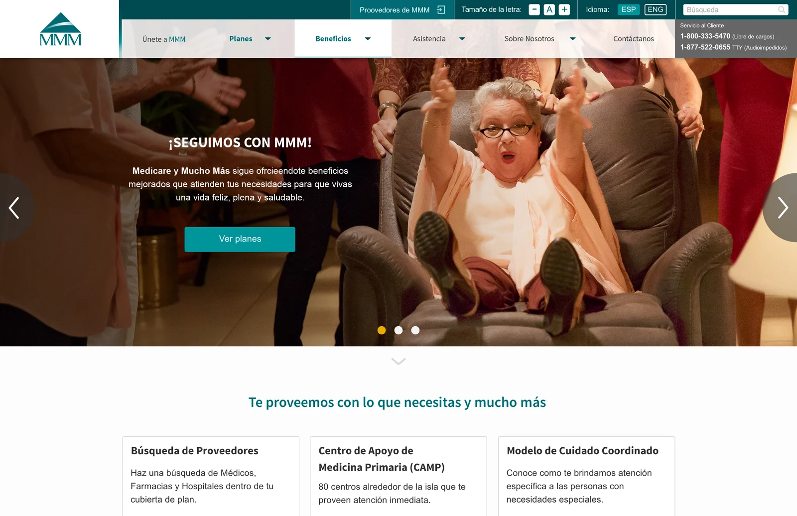 The redesigned MMM home page