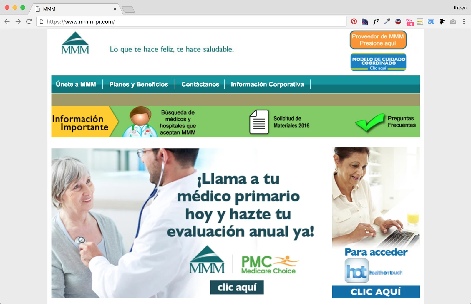 The old MMM site: home page
